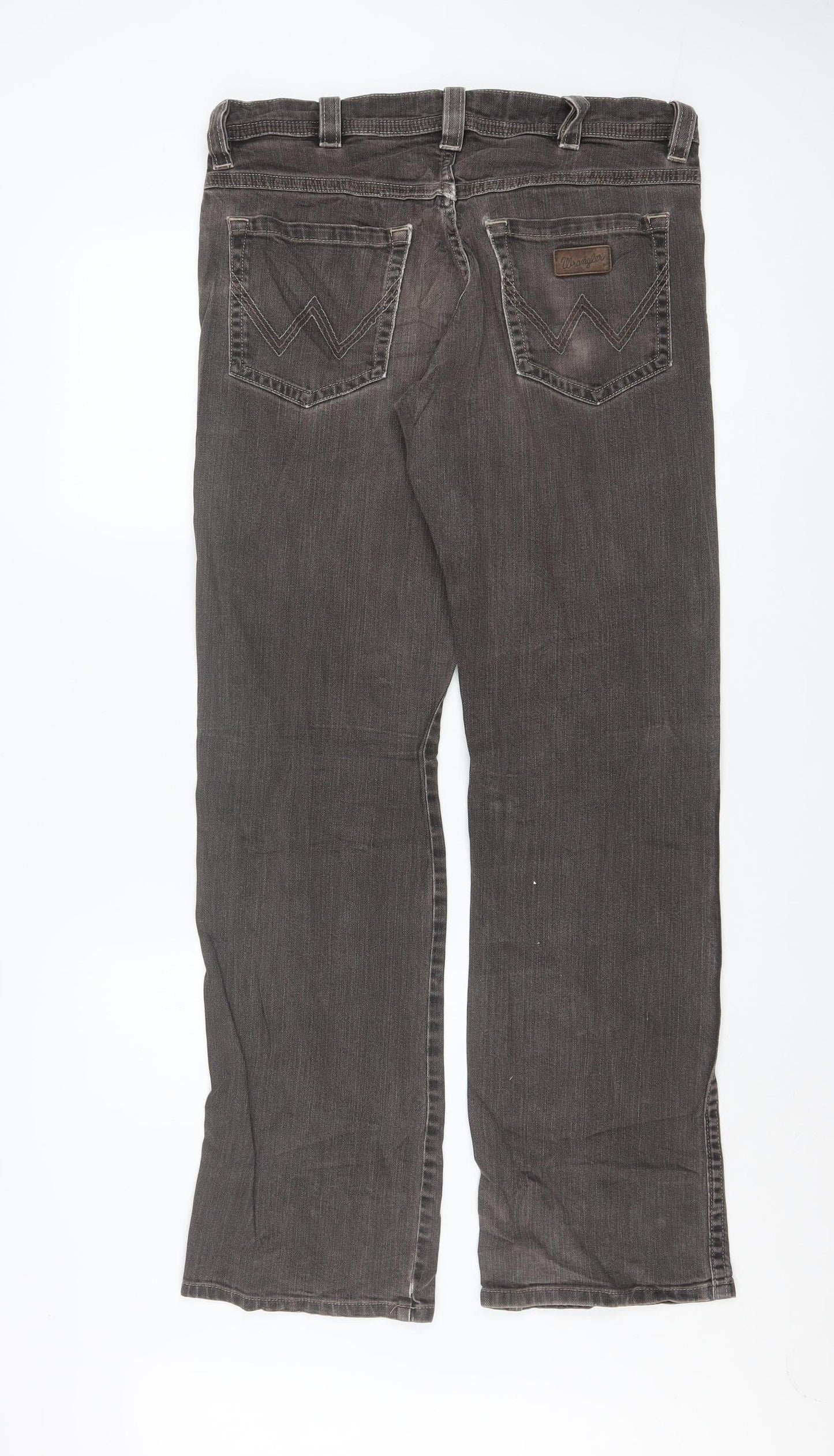Wrangler Men’s Grey Roxboro Straight Leg Jeans W33 L34 Regular Fit