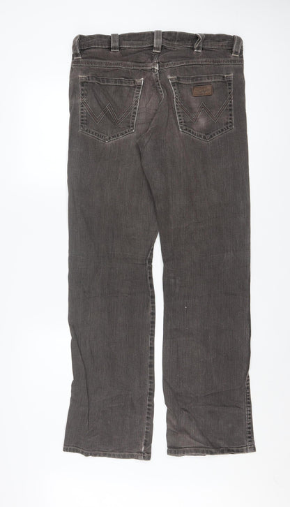 Wrangler Men’s Grey Roxboro Straight Leg Jeans W33 L34 Regular Fit