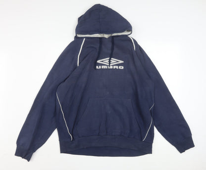 Umbro Men's Blue XL Pullover Hoodie Fleece Sportswear