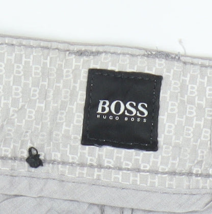 Hugo Boss Men's Grey Regular Fit Chino Trousers 34W 34L