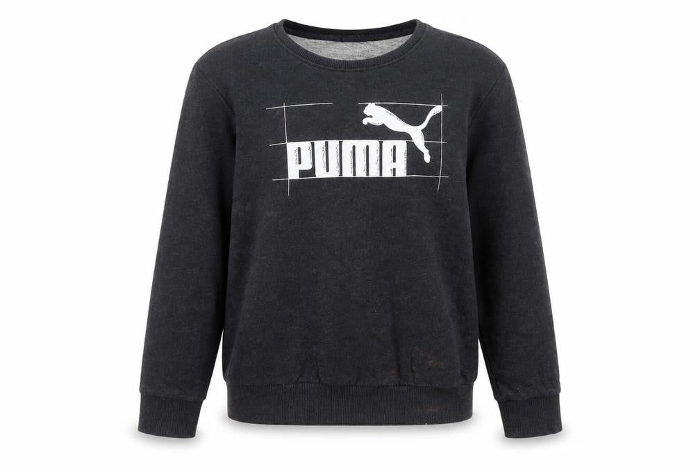 Puma Womens Black Size 12 Crew Neck Pullover Sweatshirt