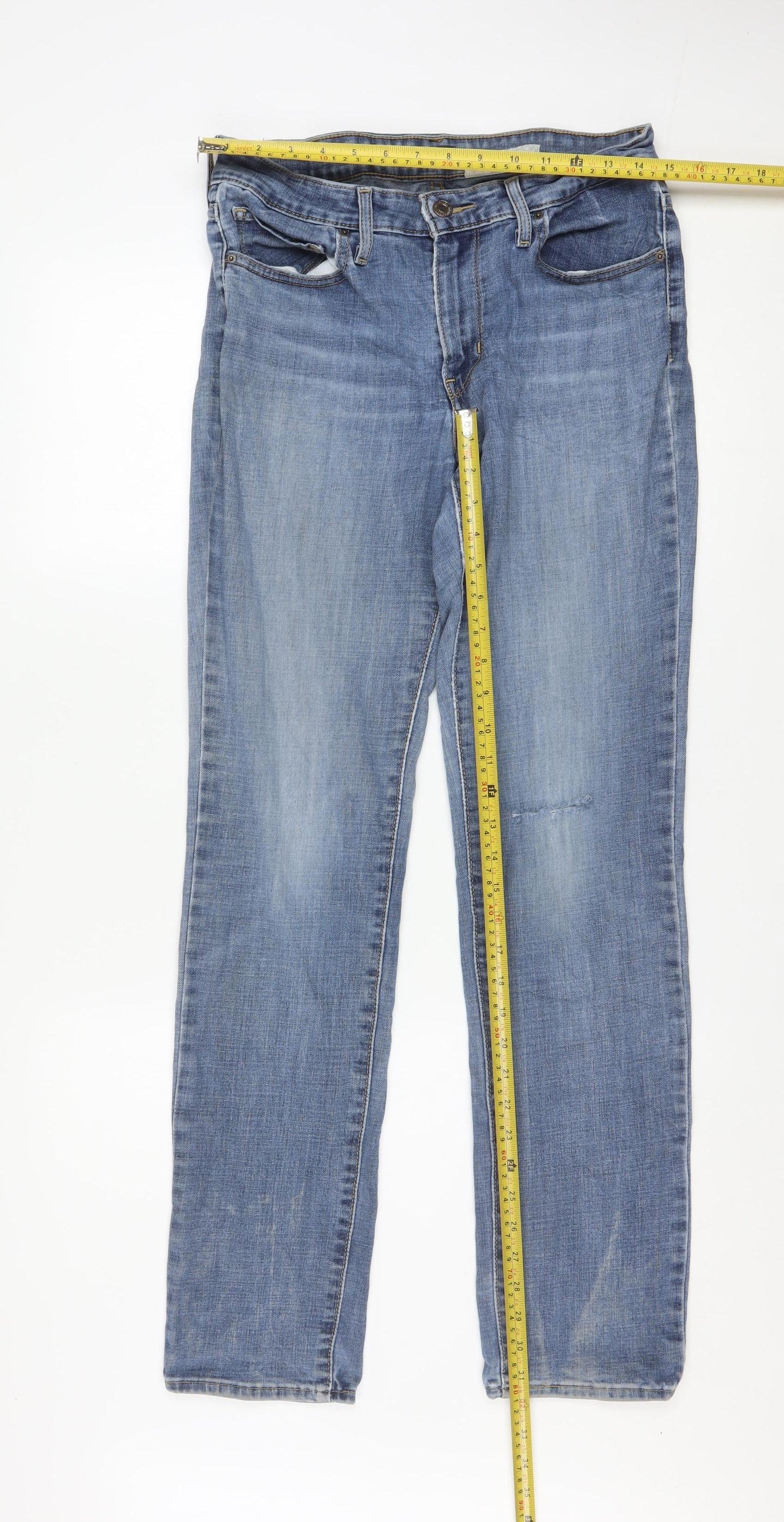 Levi's Women's Blue 712 Slim Straight Mid Rise Stretch Denim Jeans Size 12