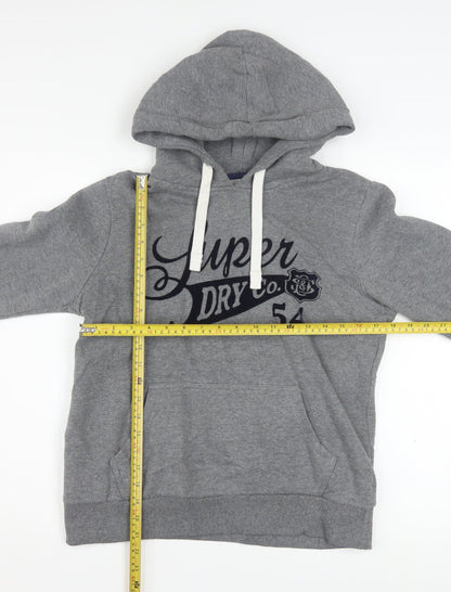 Superdry Women's Grey Pullover Hoodie Size 10 Osaka Graphic