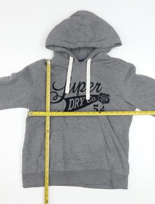 Superdry Women's Grey Pullover Hoodie Size 10 Osaka Graphic