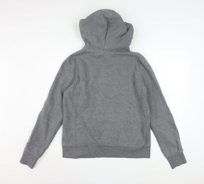 Superdry Women's Grey Pullover Hoodie Size 10 Osaka Graphic