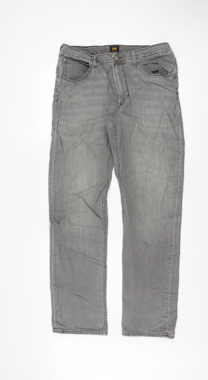 Lee Men's Grey Brooklyn Straight Fit Jeans W34 L32