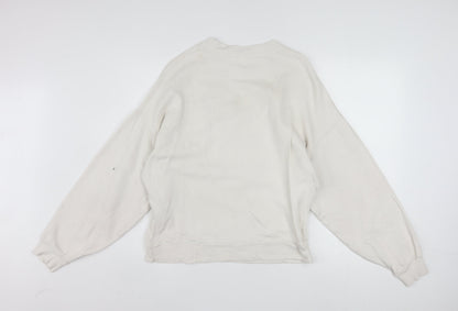 GAP Women Beige Crew Neck Pullover Sweatshirt XS Relaxed Fit