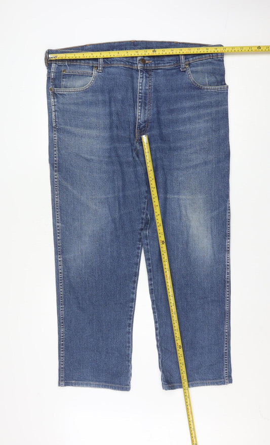 Wrangler Mens Blue Straight Leg Regular Fit Denim Jeans W40 L32