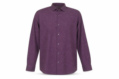 Hugo Boss Men’s Purple Polka Dot Regular Fit Long Sleeve Cotton Shirt 17.5