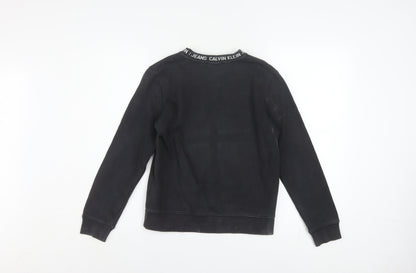 Calvin Klein Jeans Women's Black Cotton Crew Neck Sweatshirt Size 12