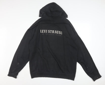 Levi's Men's Black Pullover Hoodie L Logo Fleece Sweatshirt