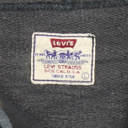 Levi's Men's Black Pullover Hoodie L Logo Fleece Sweatshirt