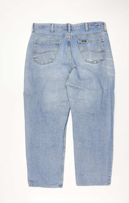 Lee Men's Blue Straight Leg Denim Jeans 38W 32L Regular Fit
