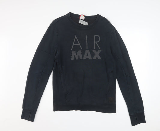 Nike Men's Black Air Max Crew Neck Pullover Sweatshirt Size S