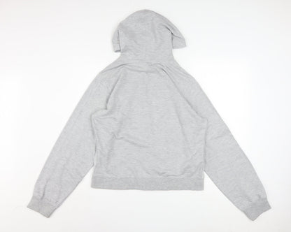 Reebok Women's Grey Full Zip Hoodie Size 18 Logo Print Sportswear