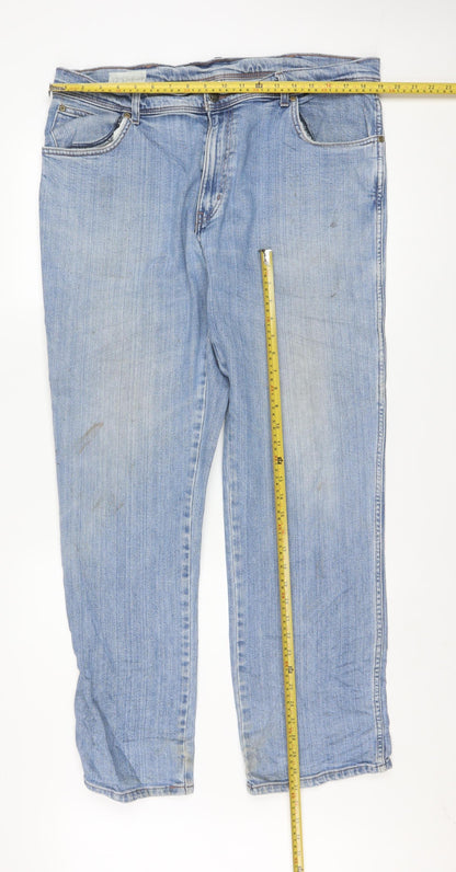 Wrangler Mens Blue Regular Fit Straight Jeans W38 L34