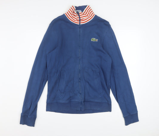 Lacoste Men's Blue Slim Fit Track Jacket Size M Cotton Zip Up