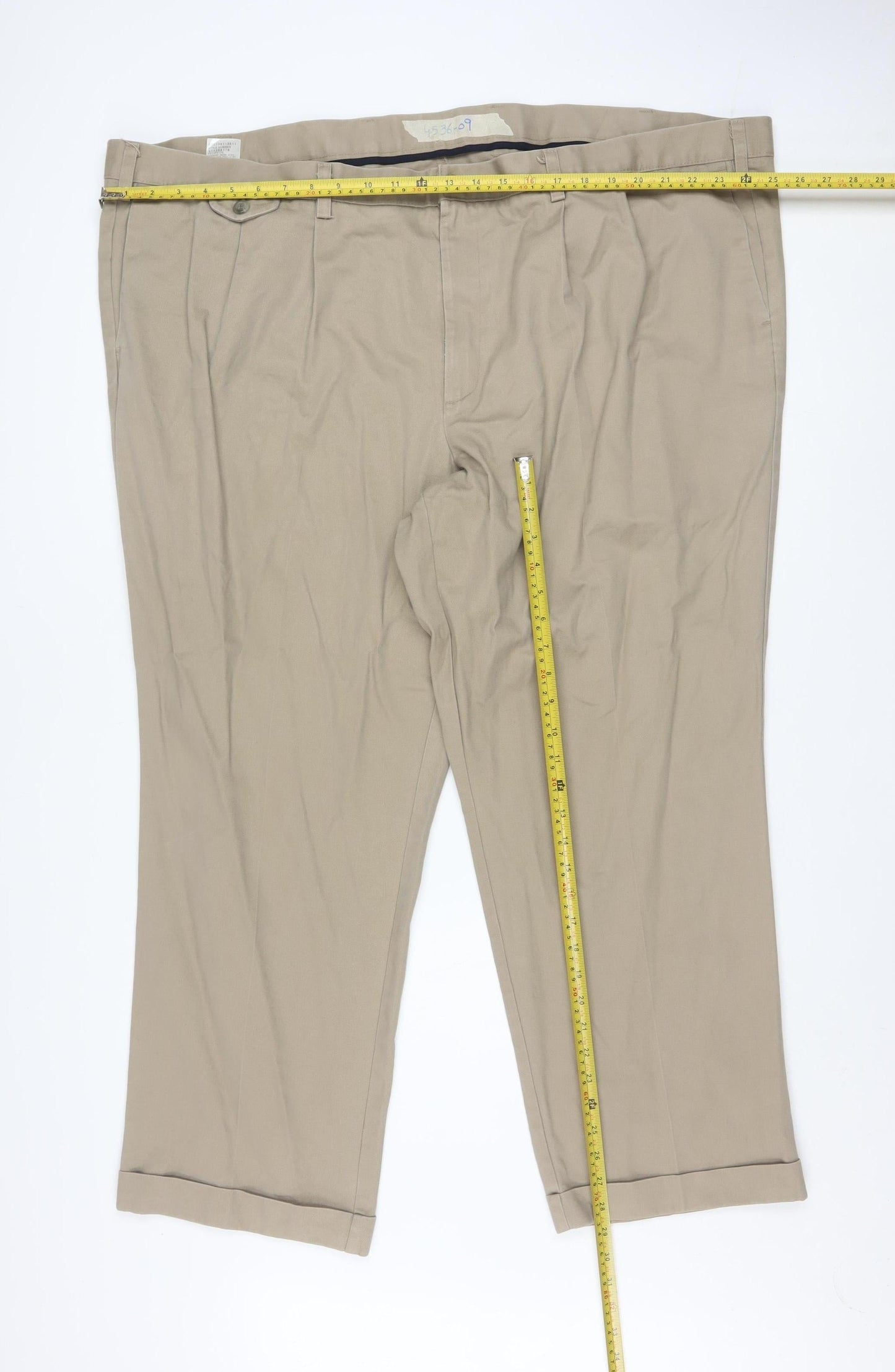 Dockers Men's Beige Chino Trousers W52 L30 Relaxed Fit Cotton