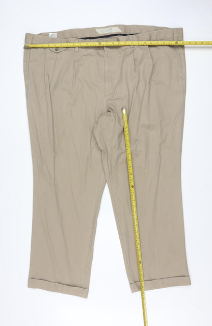 Dockers Men's Beige Chino Trousers W52 L30 Relaxed Fit Cotton