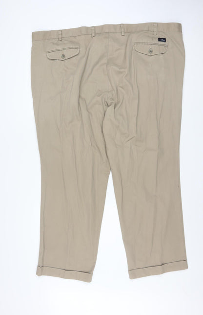 Dockers Men's Beige Chino Trousers W52 L30 Relaxed Fit Cotton