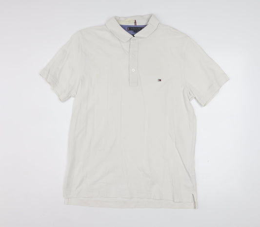 Tommy Hilfiger Men's White Slim Fit Polo Shirt Size L