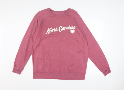 State of Mine Women's Pink Graphic Pullover Sweatshirt Size L