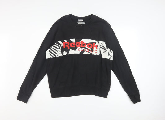 Reebok Classic Women's Black Cotton Pullover Sweatshirt L