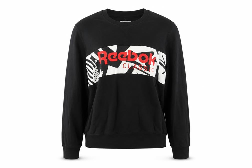 Reebok Classic Women's Black Cotton Pullover Sweatshirt L