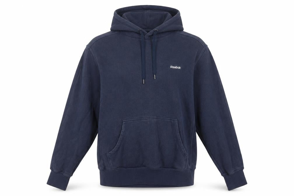 Reebok Men's Blue Pullover Hoodie Size M Regular Fit Fleece