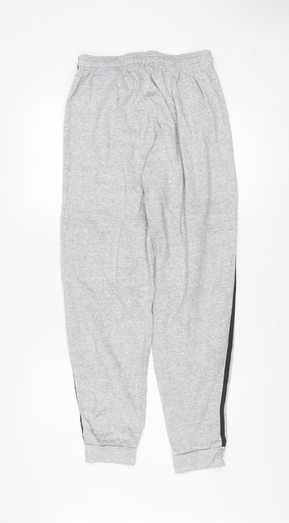 Adidas Boys Grey 13-14 Years Track Pants with Side Stripes & Drawstring Waist
