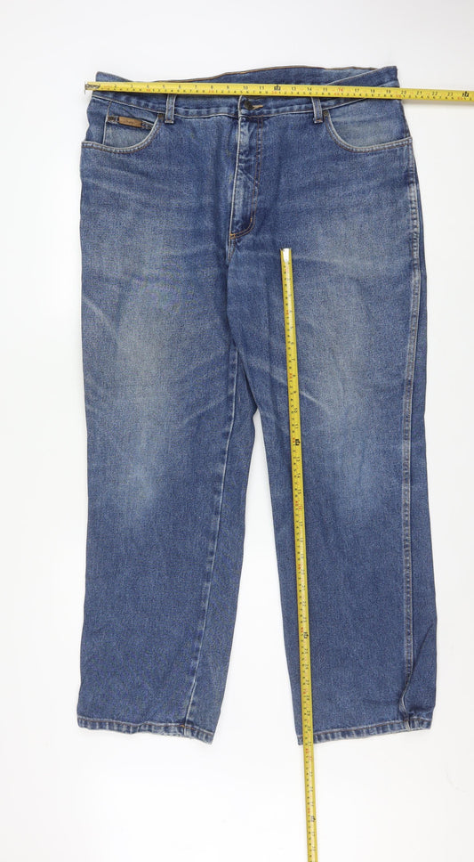 Wrangler Men Blue Straight Regular Fit Denim Jeans W40 L32