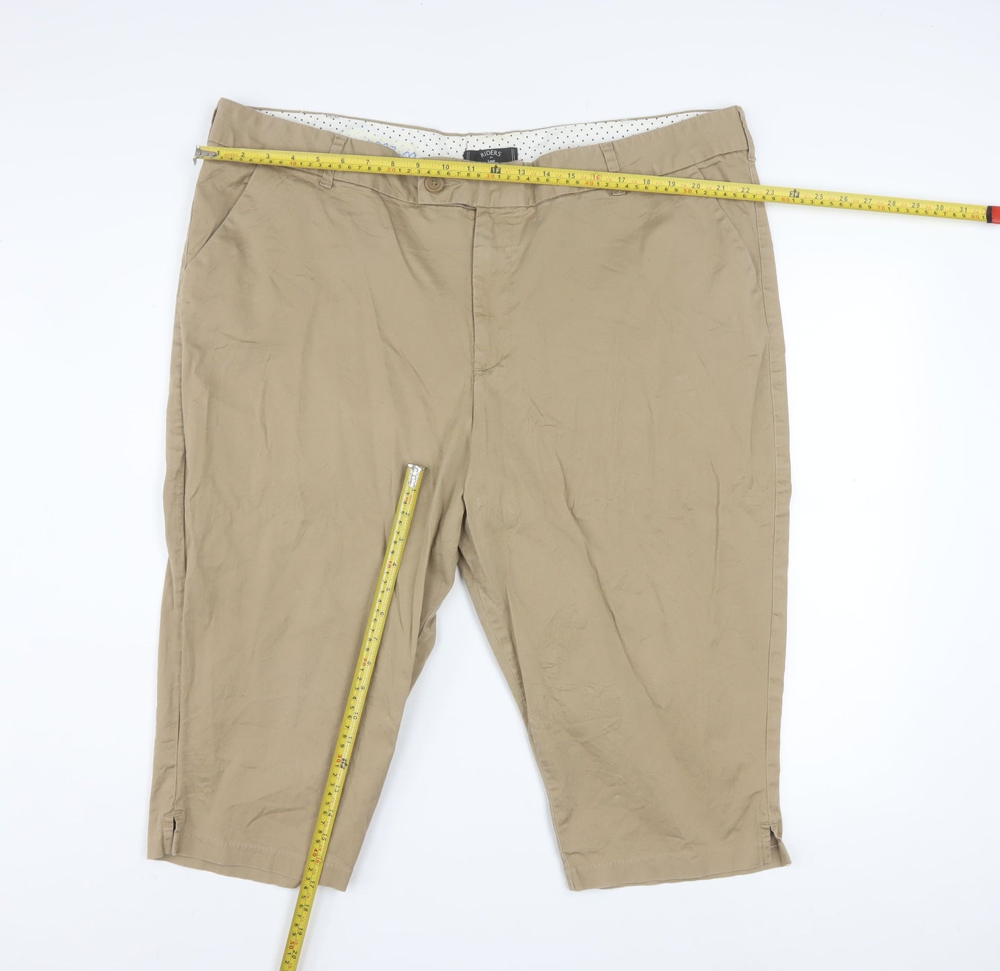 Lee Riders Men's Beige Chino Shorts 2XL 46in Waist Casual Cotton Stretch