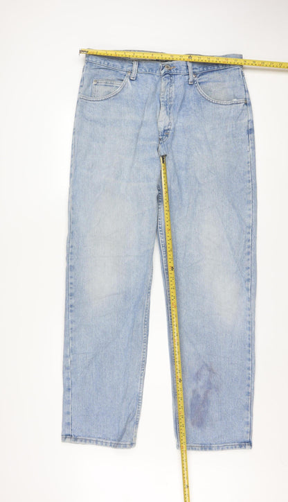 Wrangler Men's Blue Straight Leg Denim Jeans 32W x 32L Classic Fit