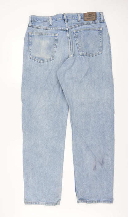 Wrangler Men's Blue Straight Leg Denim Jeans 32W x 32L Classic Fit