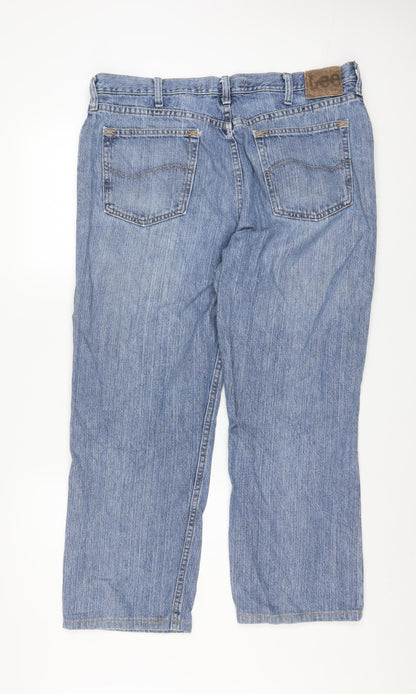 Lee Men's Blue 38x32 Straight Classic Fit Denim Jeans