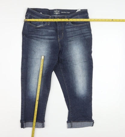 Levi Strauss Women's Blue Size 16 Capri Jeans Mid-Rise Denim Stretch