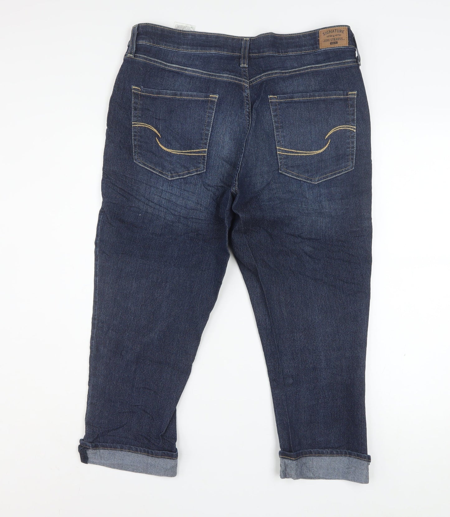 Levi Strauss Women's Blue Size 16 Capri Jeans Mid-Rise Denim Stretch