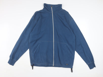 Asics Men's Blue XL Track Jacket Cotton Full Zip Activewear