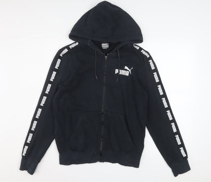 Puma Men's Black XS Full Zip Hoodie with Logo Detail