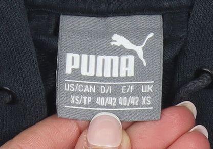 Puma Men's Black XS Full Zip Hoodie with Logo Detail