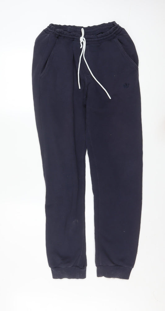 Adidas Mens Blue Jogger Sweatpants Size M Fleece Activewear Tapered