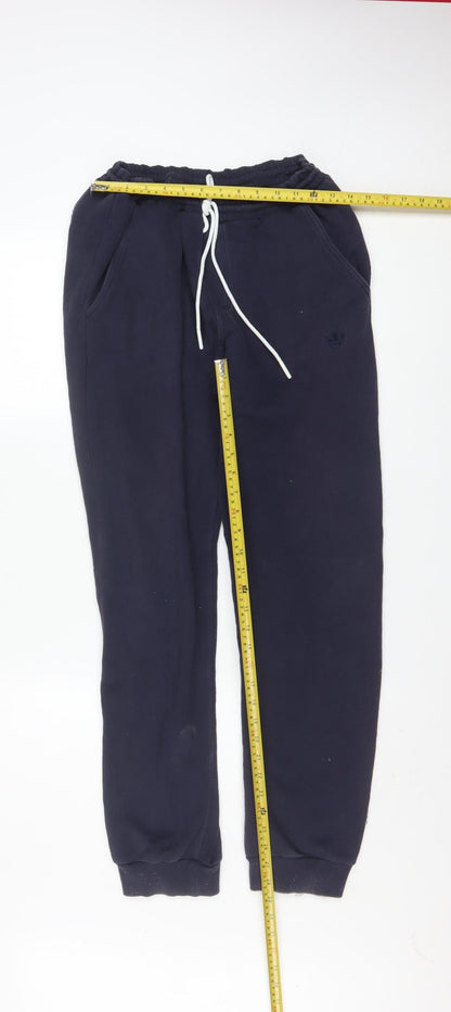 Adidas Mens Blue Jogger Sweatpants Size M Fleece Activewear Tapered
