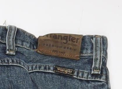 Wrangler Men's Blue Straight Fit Denim Jeans 36W 34L Relaxed Style