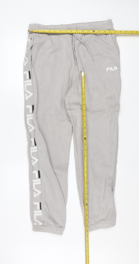 Fila Women's Grey Jogger Trousers L Elastic Waist Activewear