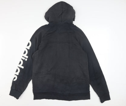 Adidas Mens Black Full Zip Hoodie Size M Sports Logo Sweatshirt