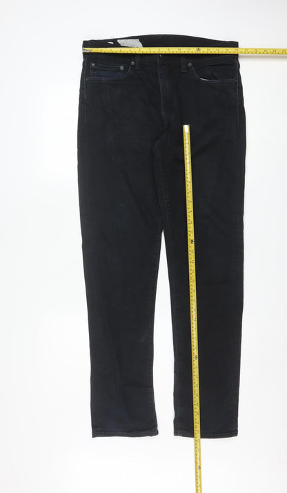 Levi’s Men Black 33x32 Straight Stretch Denim Jeans