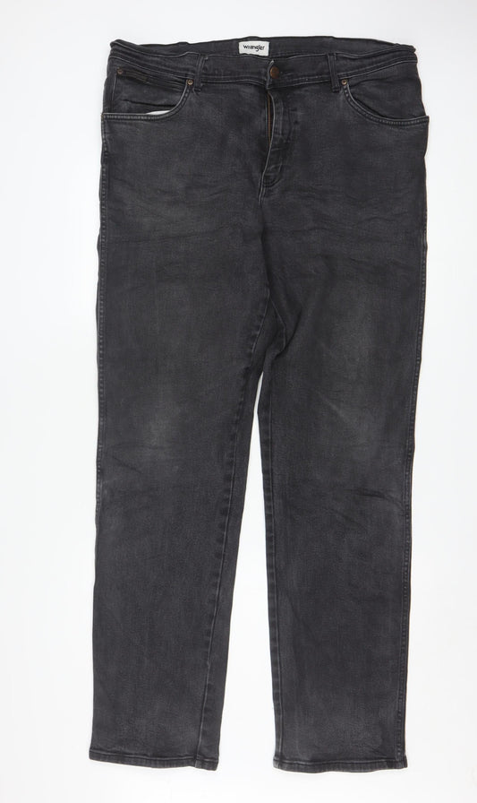 Wrangler Men’s Black Texas Straight Denim Jeans W40 L36 Regular Fit