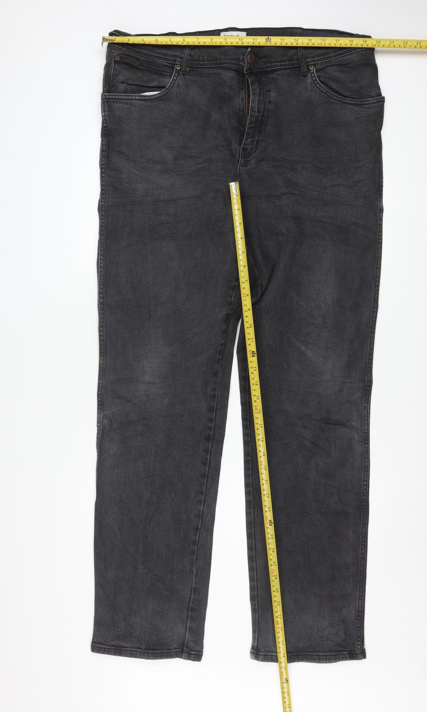 Wrangler Men’s Black Texas Straight Denim Jeans W40 L36 Regular Fit