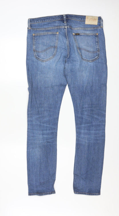 Lee Men's Blue Denim Luke Slim Straight Jeans W33 L32