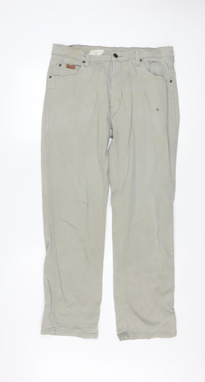 Wrangler Men's Beige Texas Chino Trousers W34 L30 Cotton Stretch